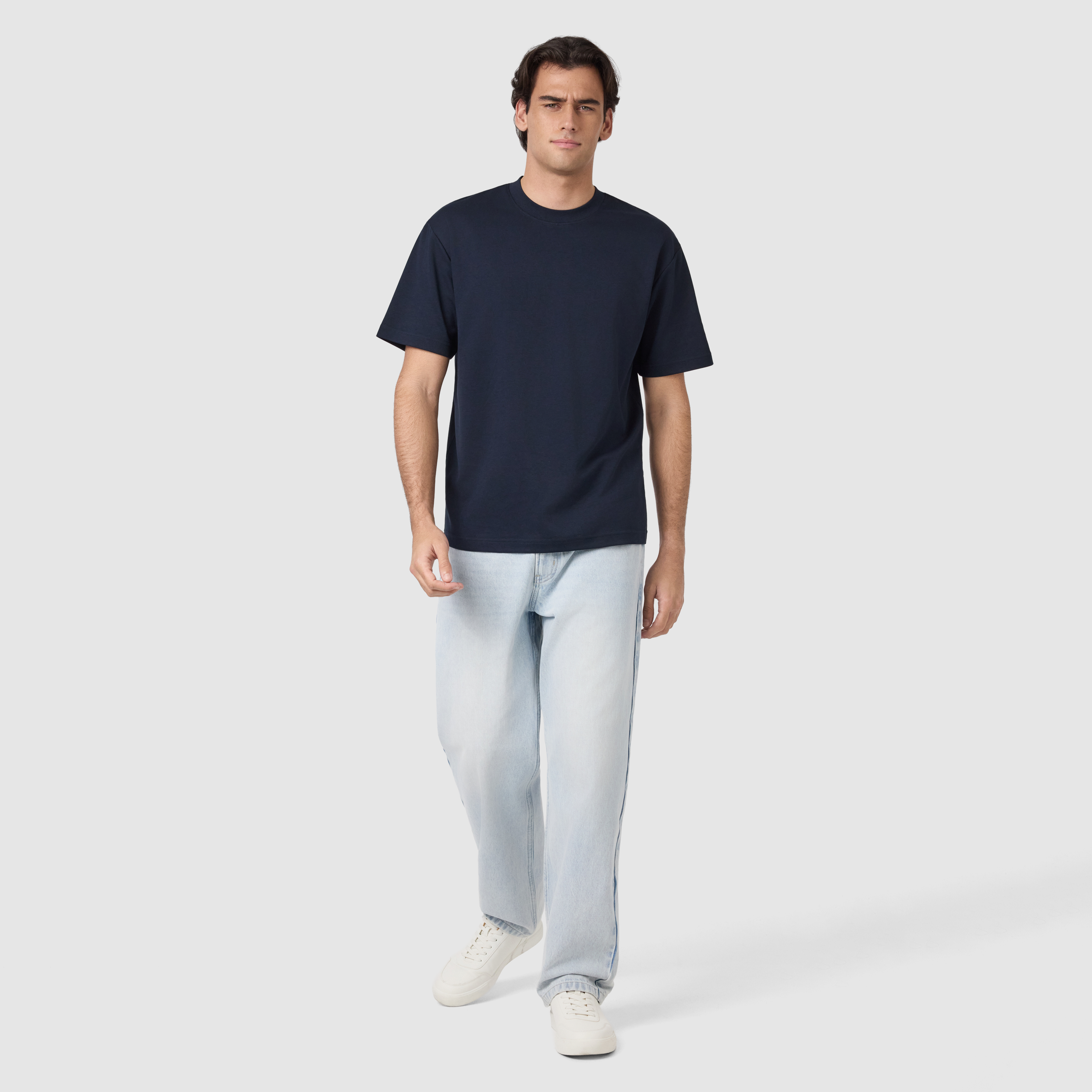 Navy Soho Relaxed Crew Neck Tee