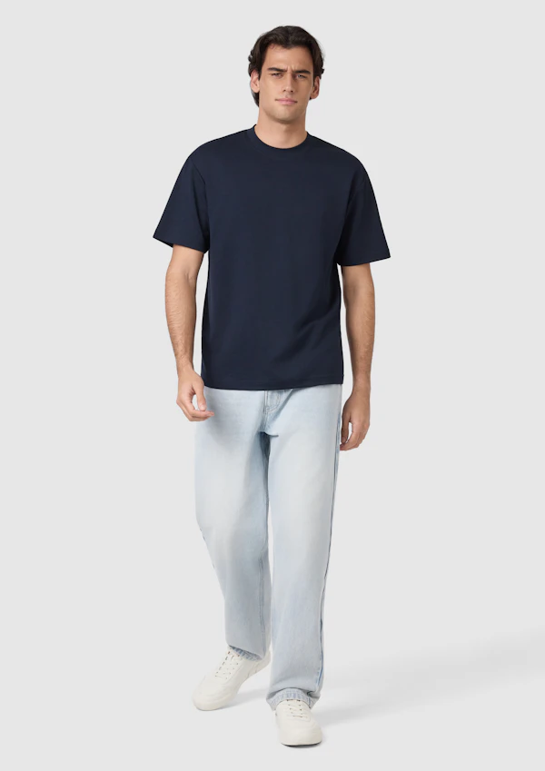Navy Soho Relaxed Crew Neck Tee