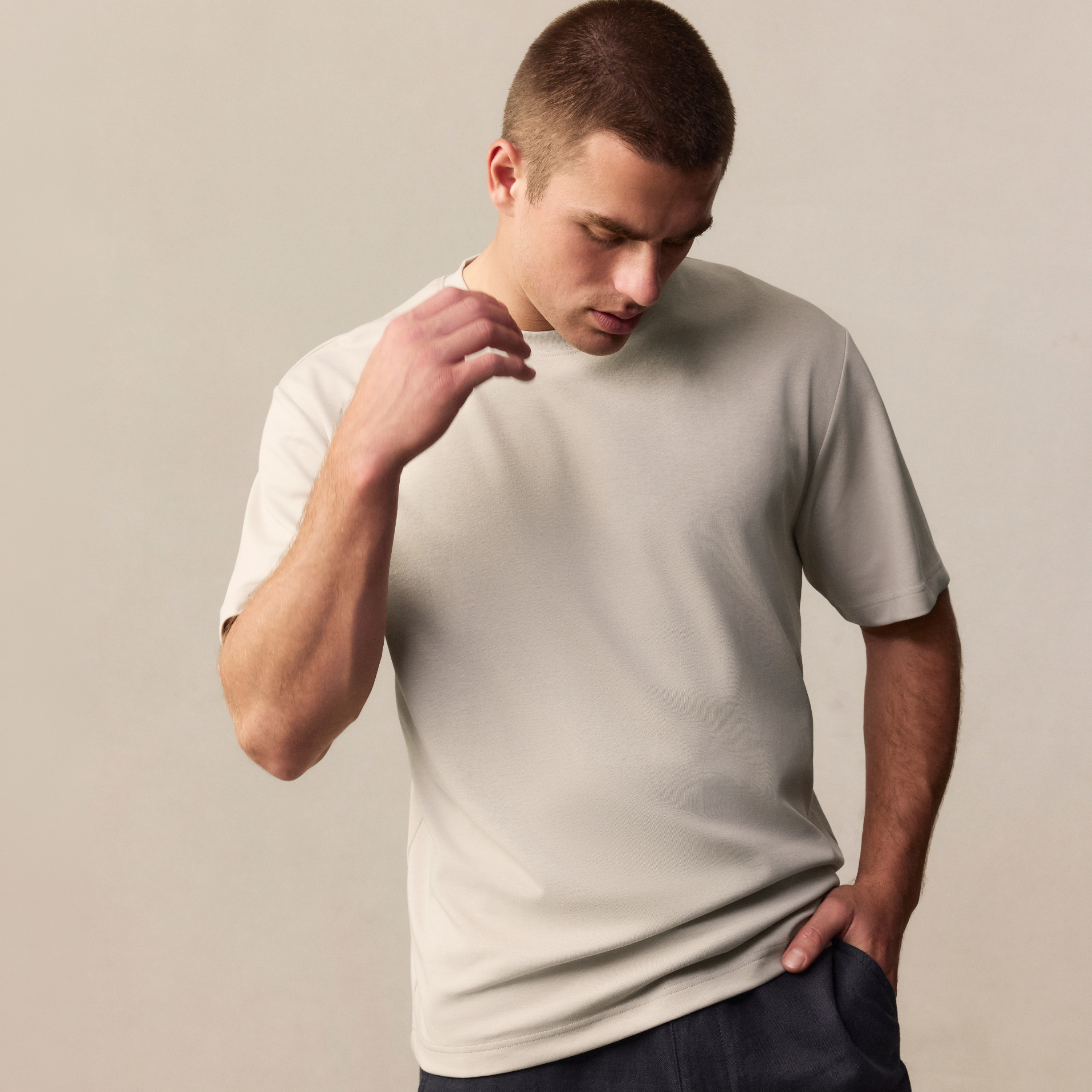 Stone Soho Relaxed Crew Neck Tee