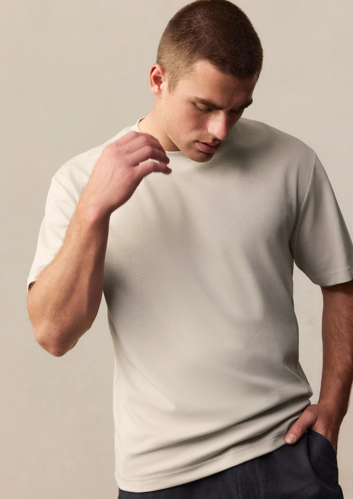 Stone Soho Relaxed Crew Neck Tee
