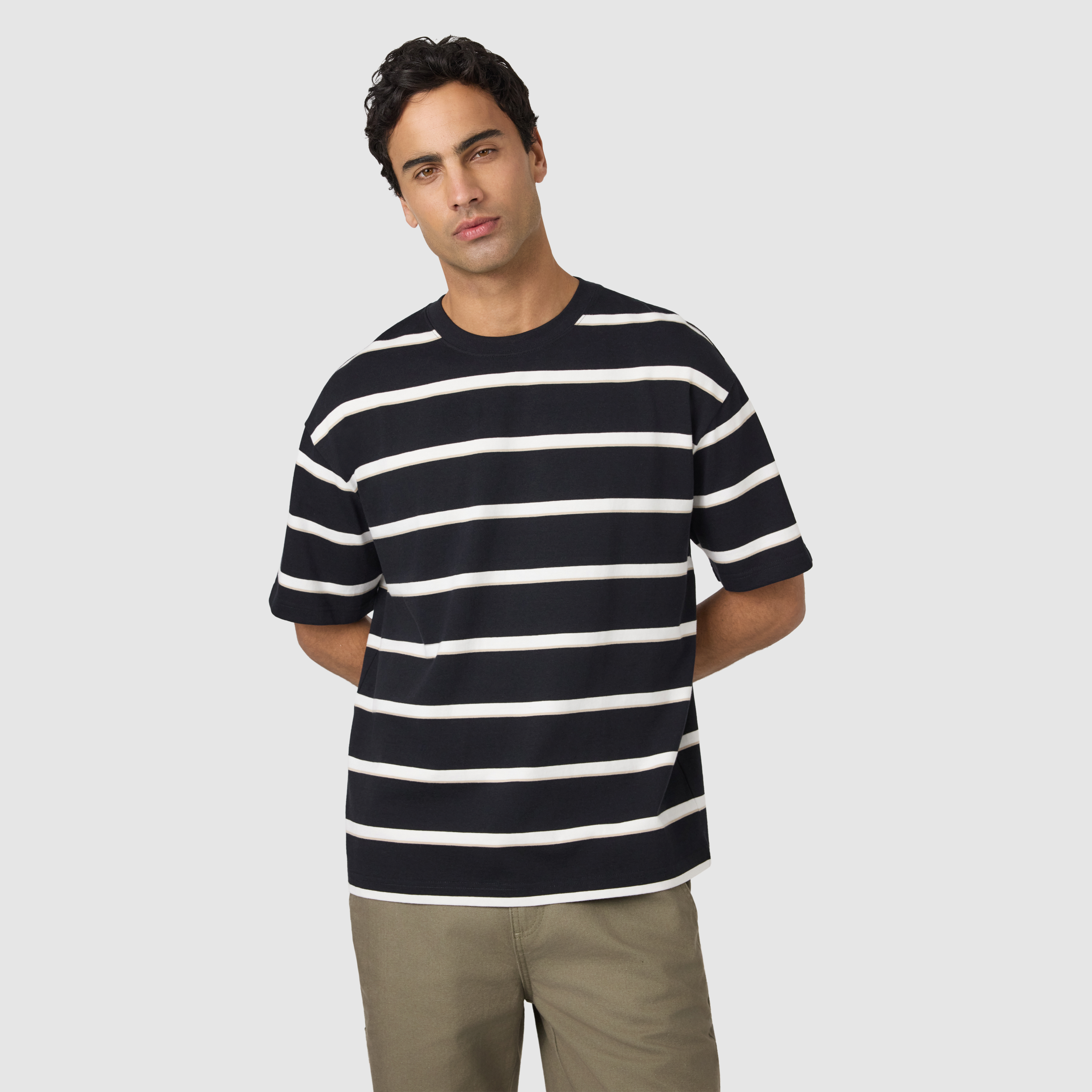 Jory Boxy Stripe Crew Neck Tee