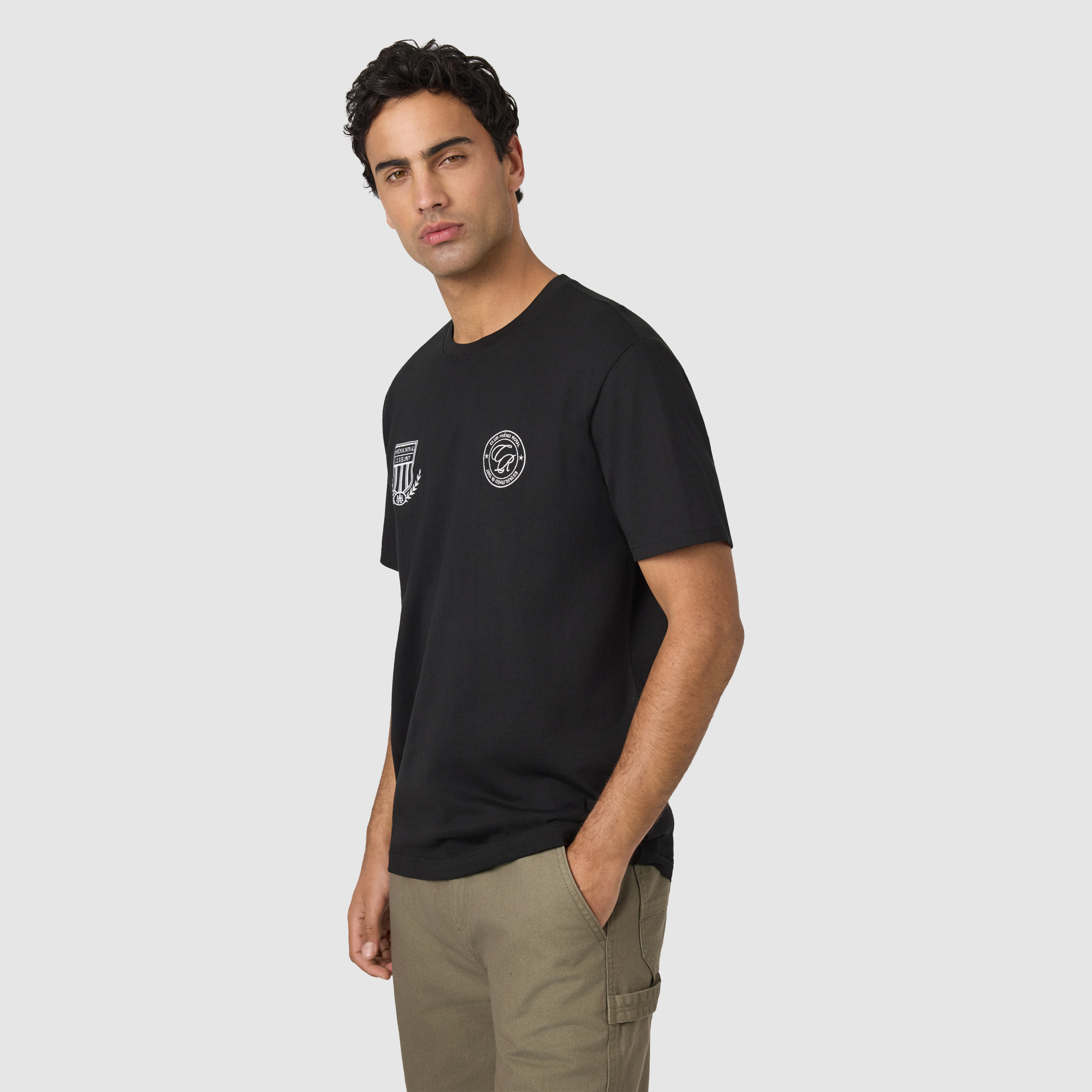 Black Cantona Relaxed Crew Neck Tee
