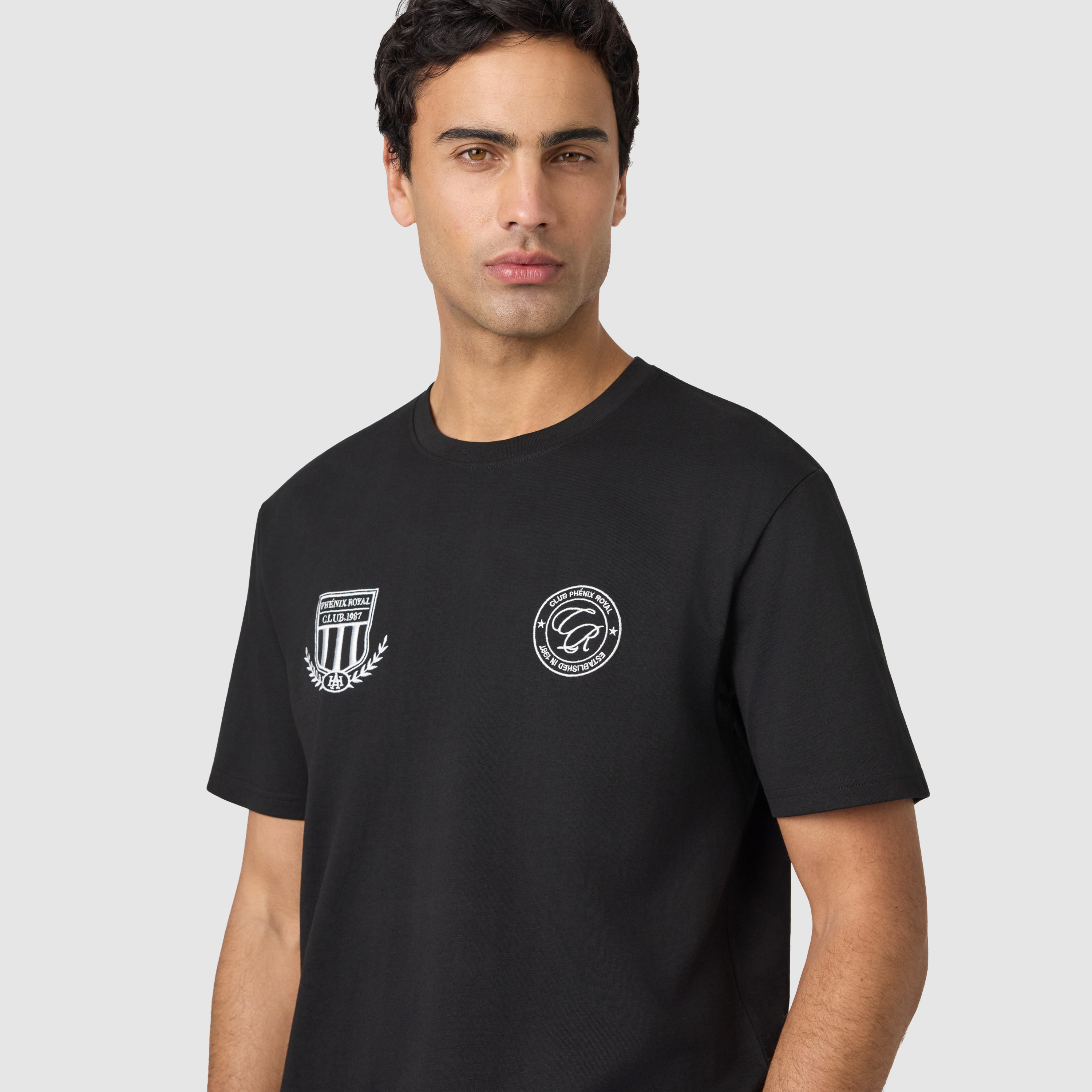 Black Cantona Relaxed Crew Neck Tee