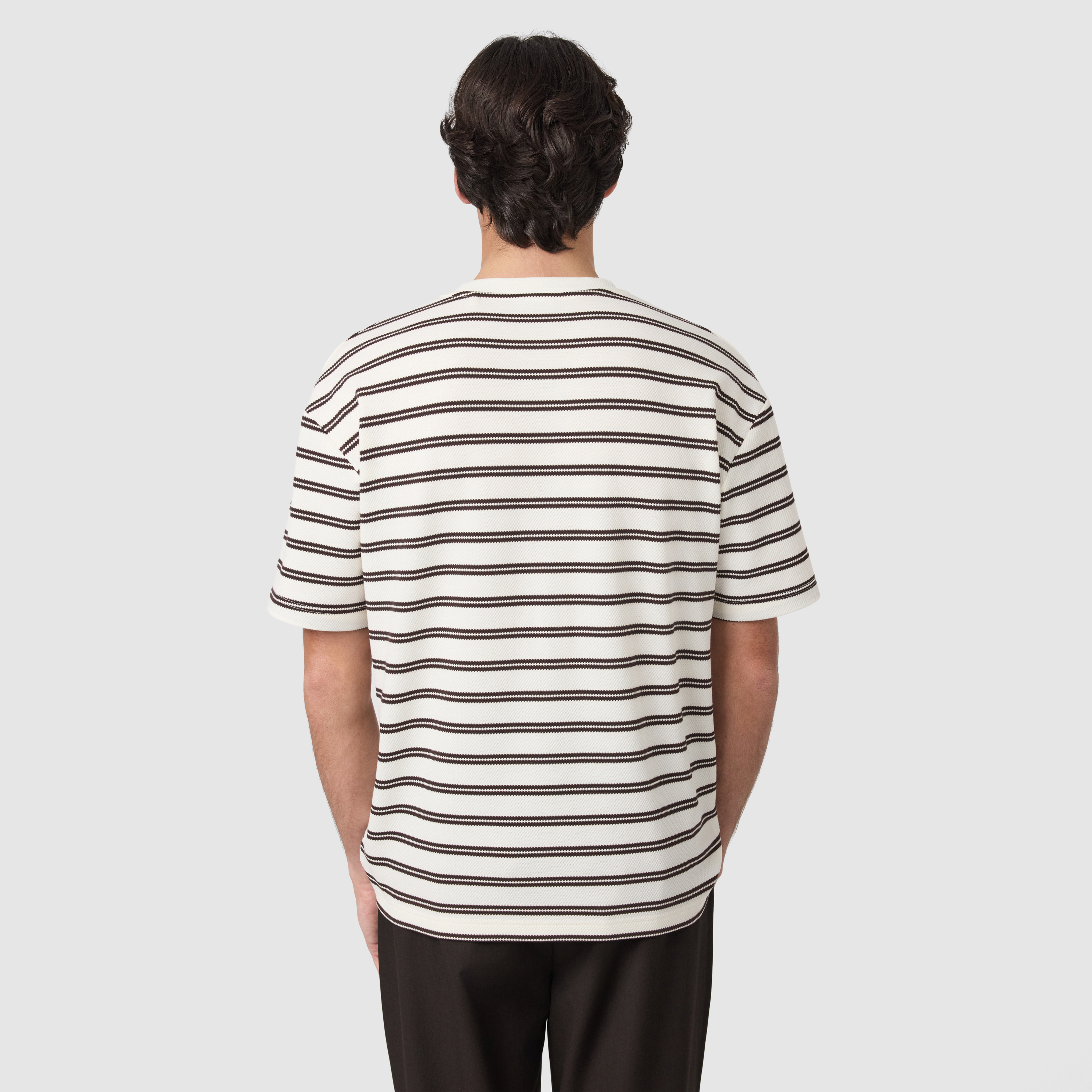 Ecru Beck Boxy Stripe Crew Tee
