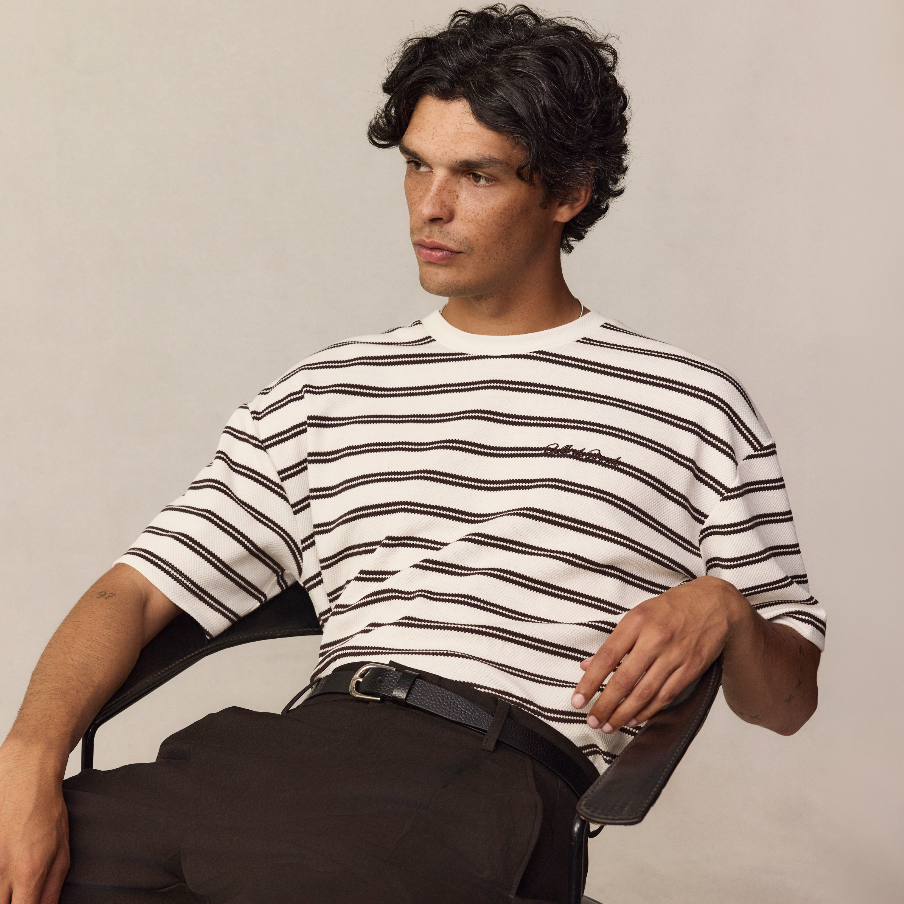 Beck Boxy Stripe Crew Neck Tee