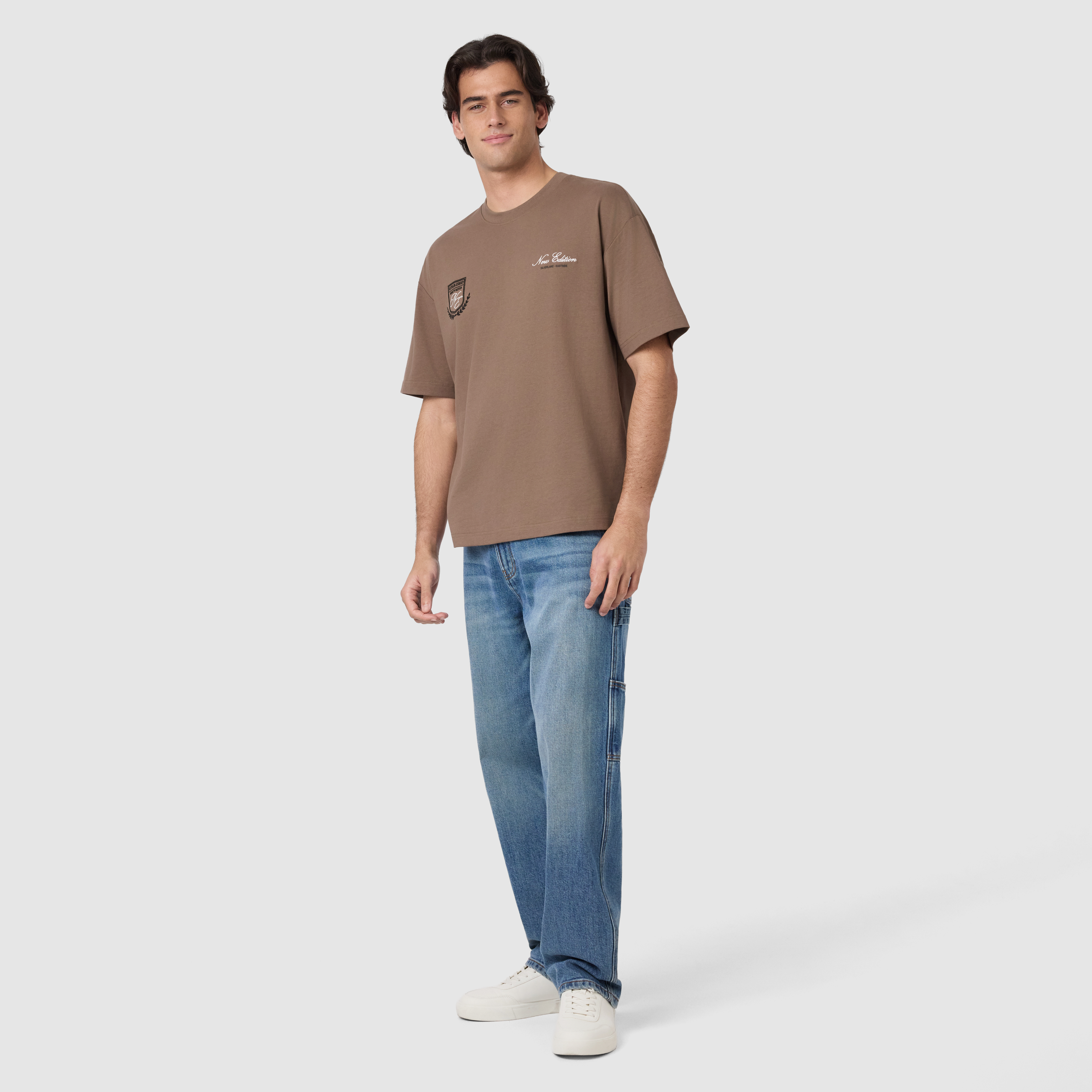 Crest Graphic Boxy Crew Neck Tee