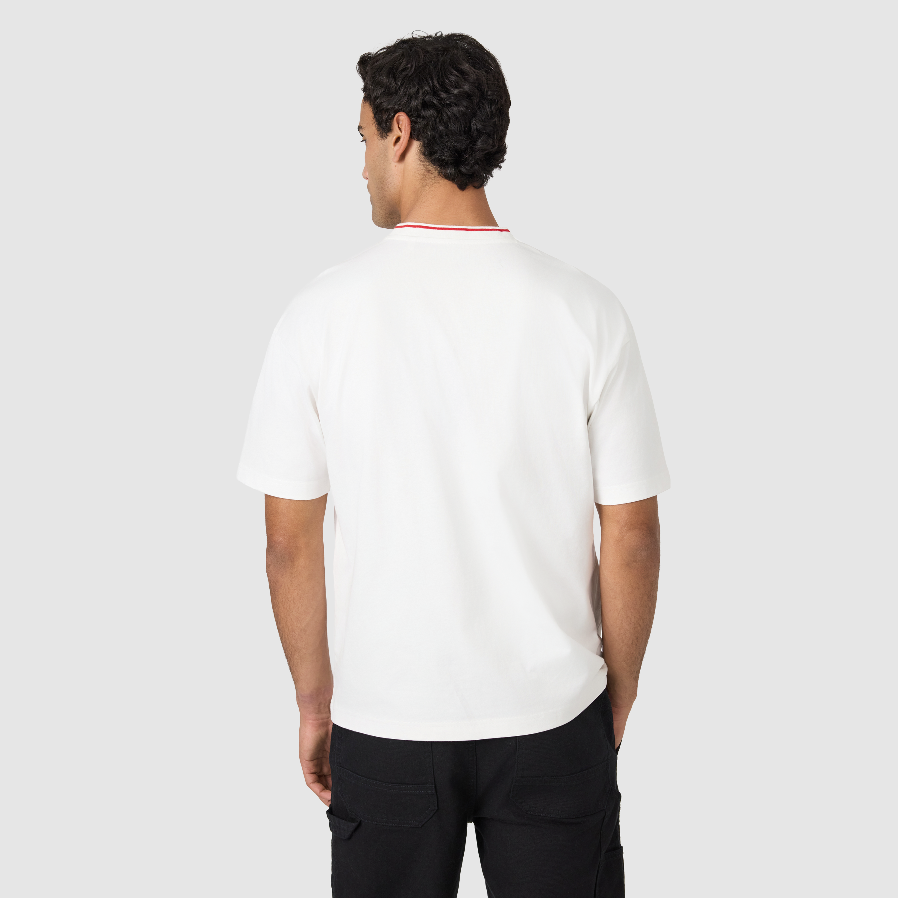 Off White Montaigne Graphic Boxy V Neck Tee