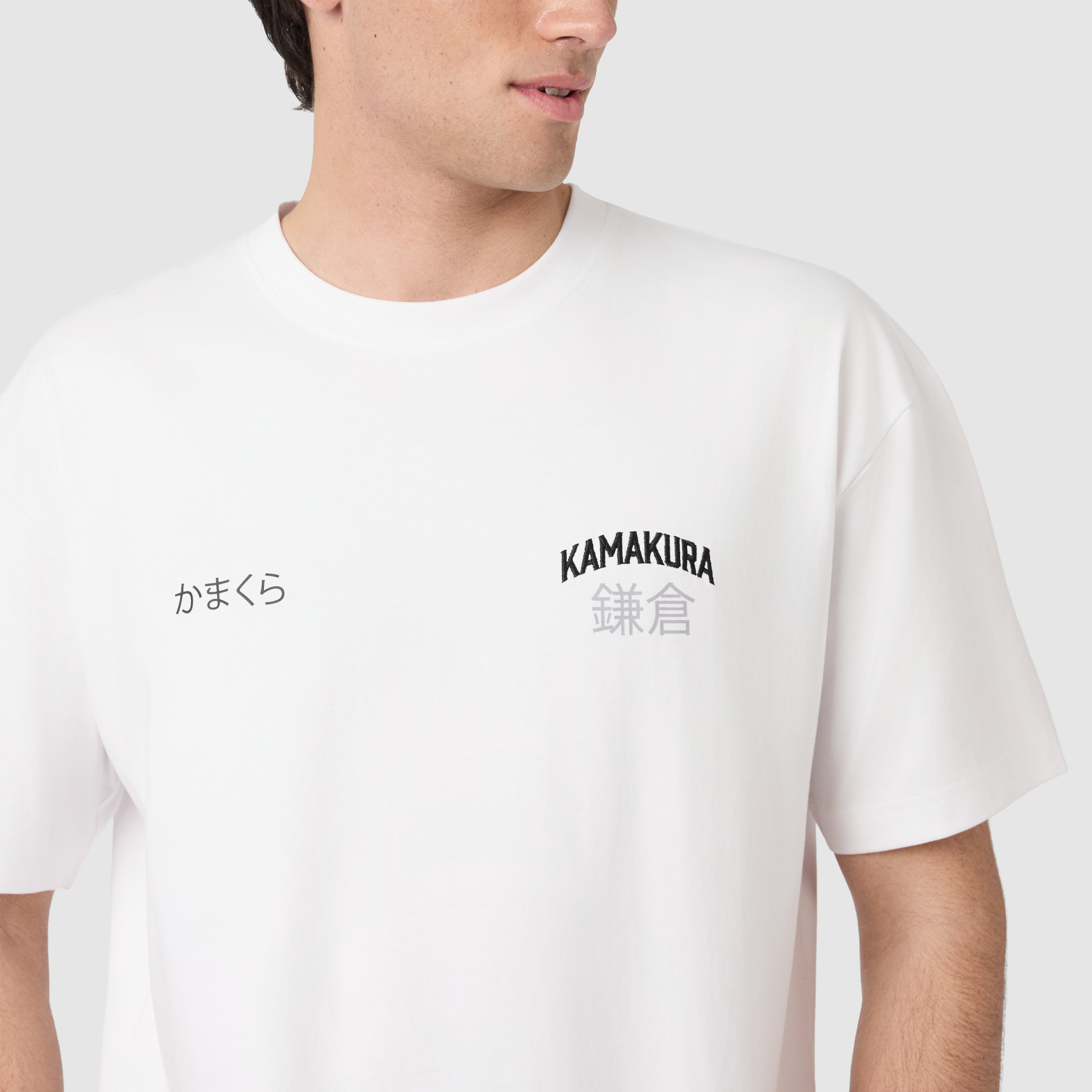 White Kamakura Graphic Boxy Crew Neck Tee
