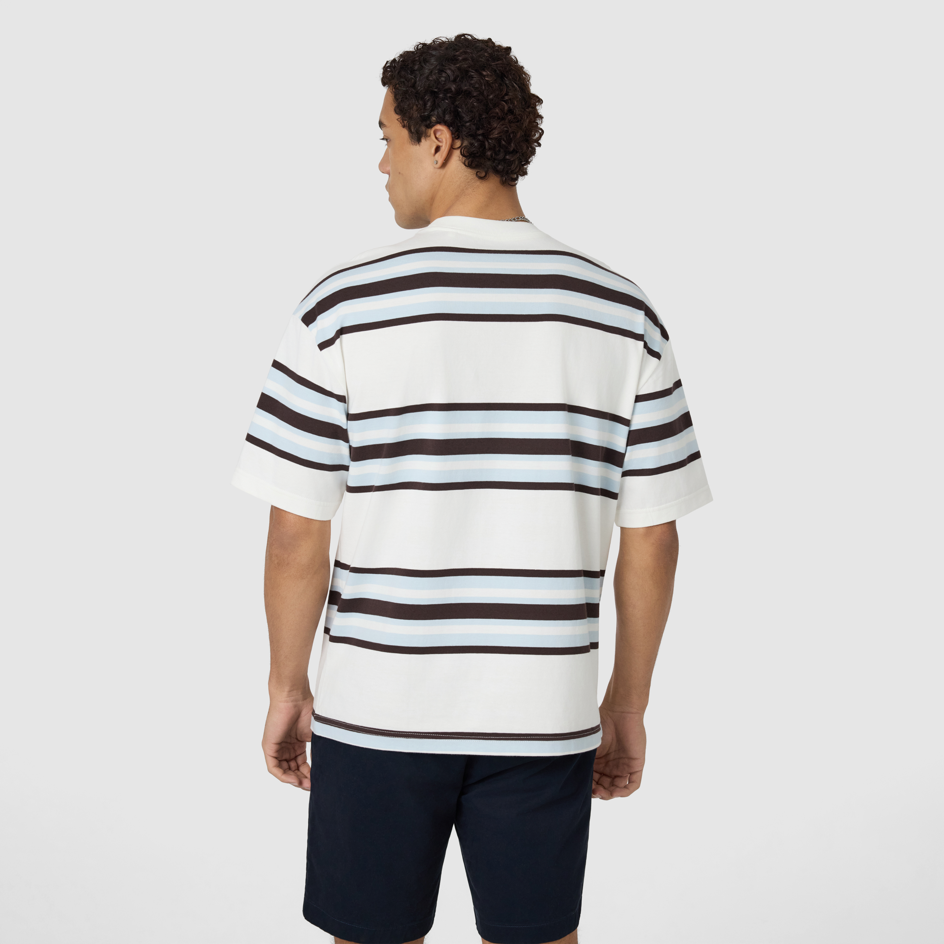 Off White Louie Boxy Stripe Crew Neck Tee