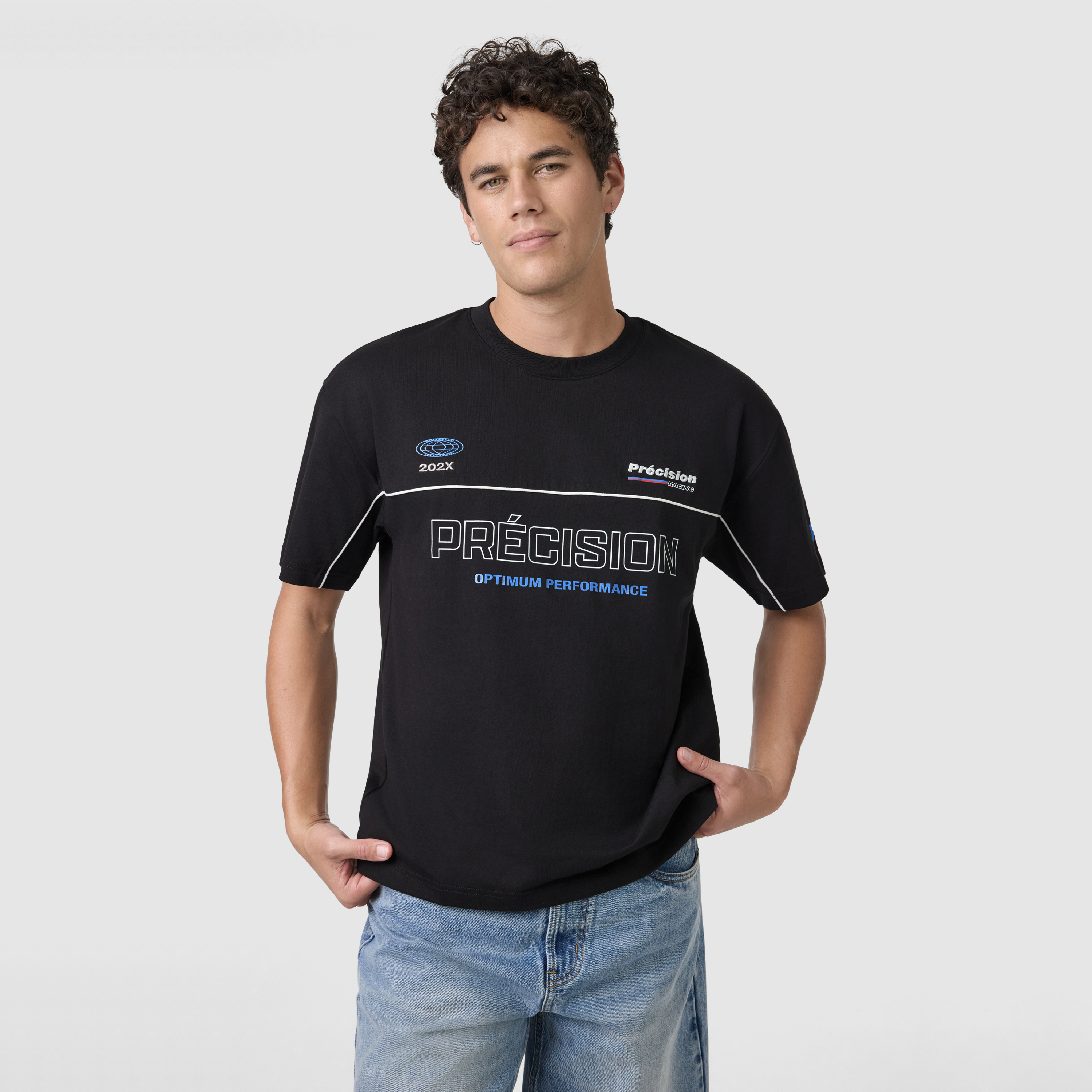 Precision Graphic Boxy Crew Neck Tee