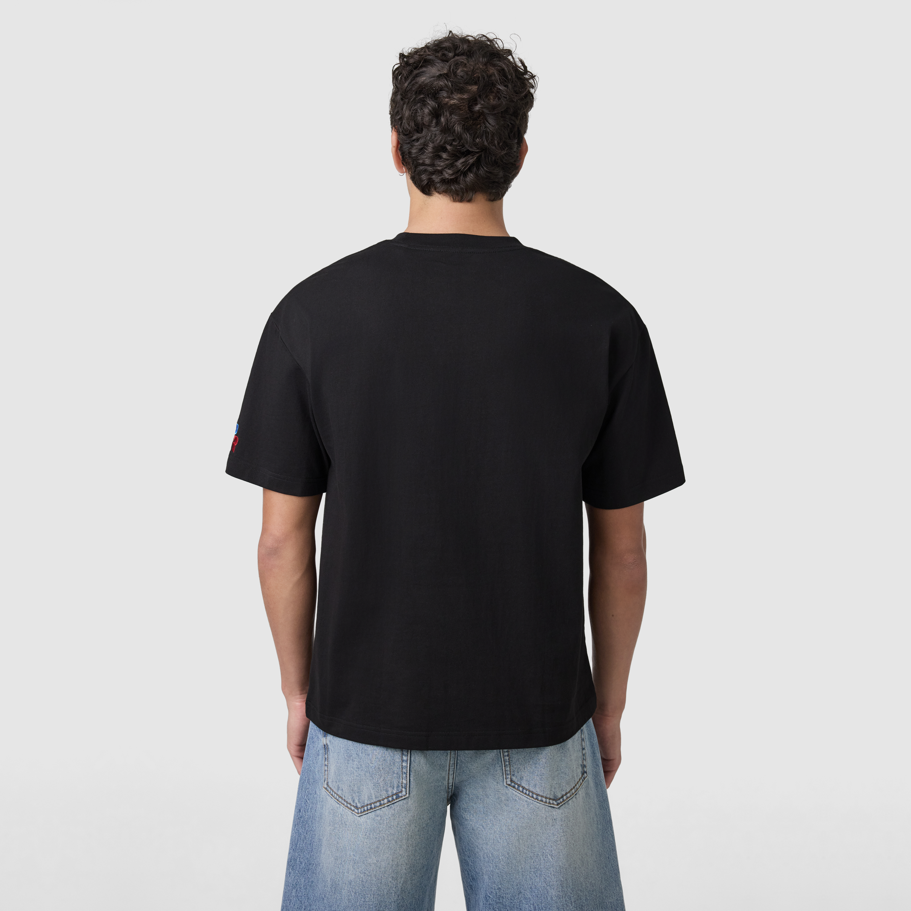 Black Precision Graphic Boxy Crew Neck Tee