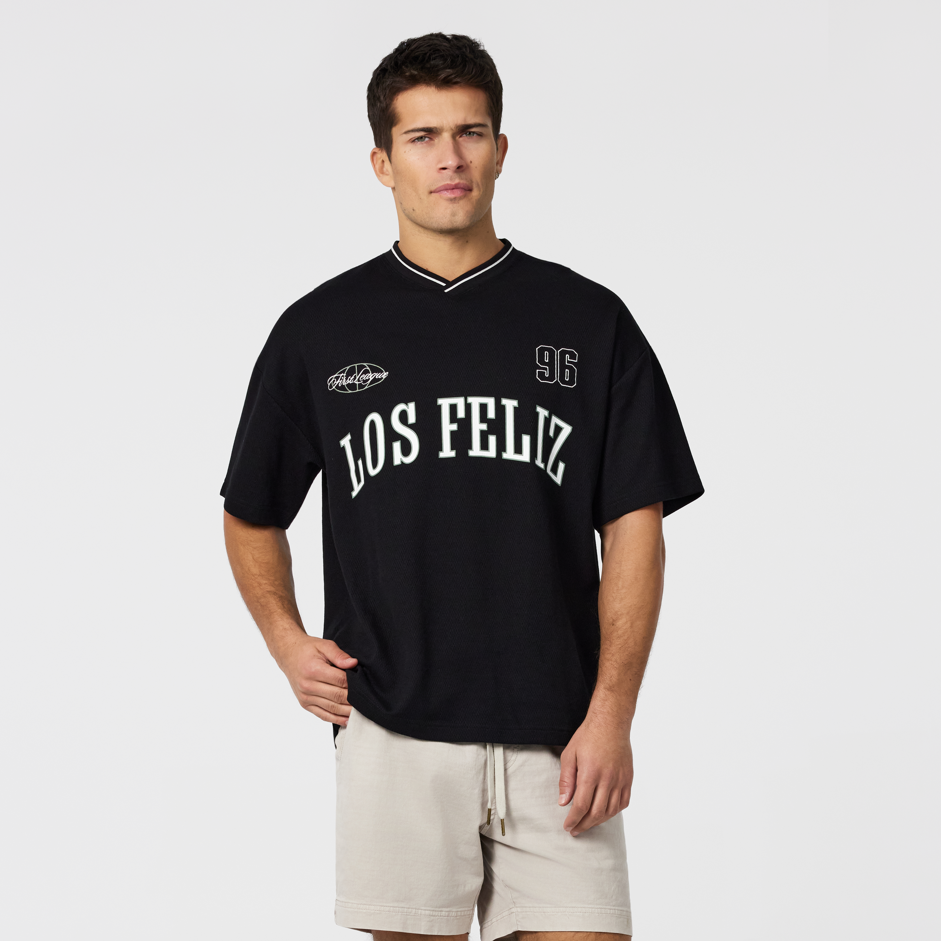 Los Feliz Graphic Oversized V Neck Tee