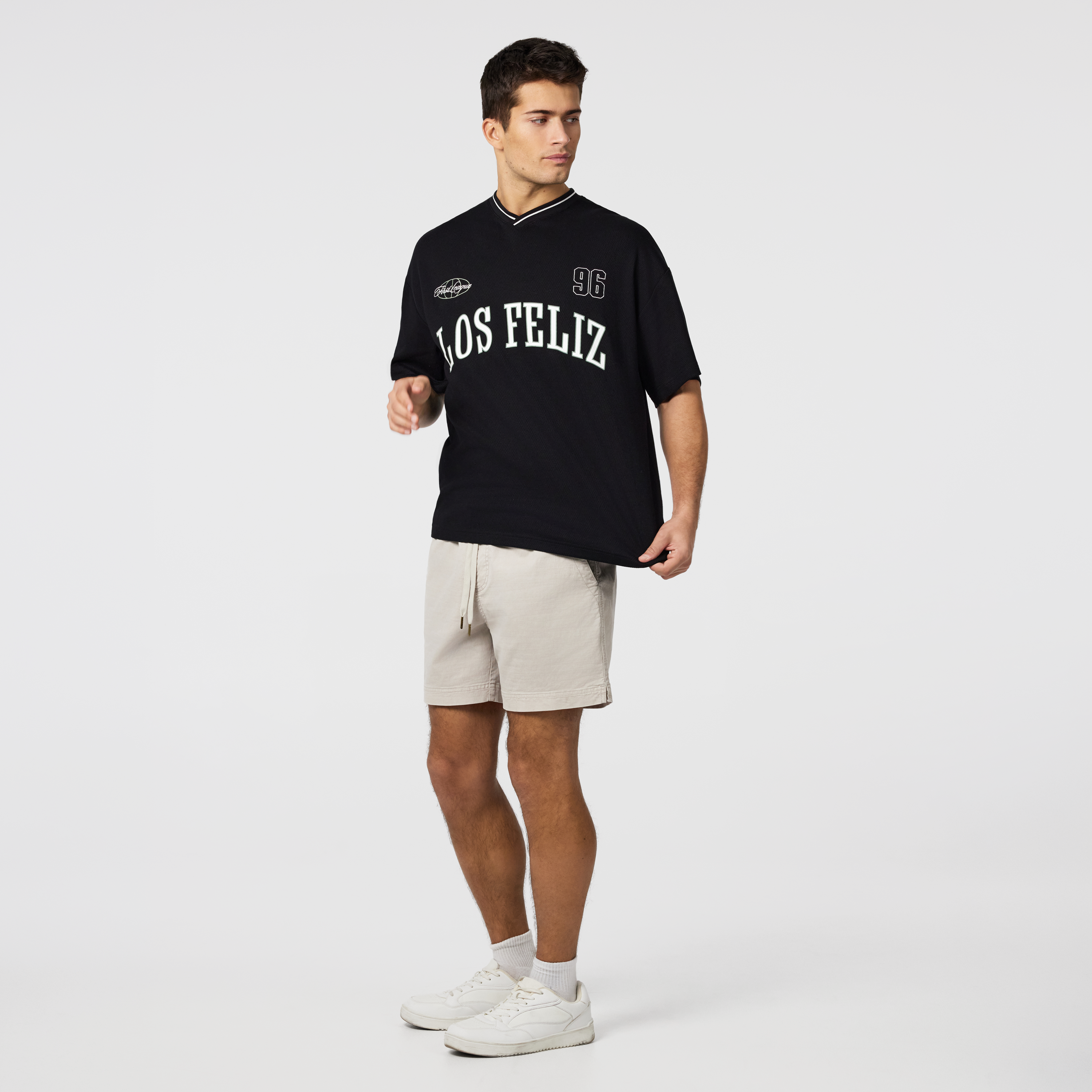 Los Feliz Graphic Oversized V Neck Tee