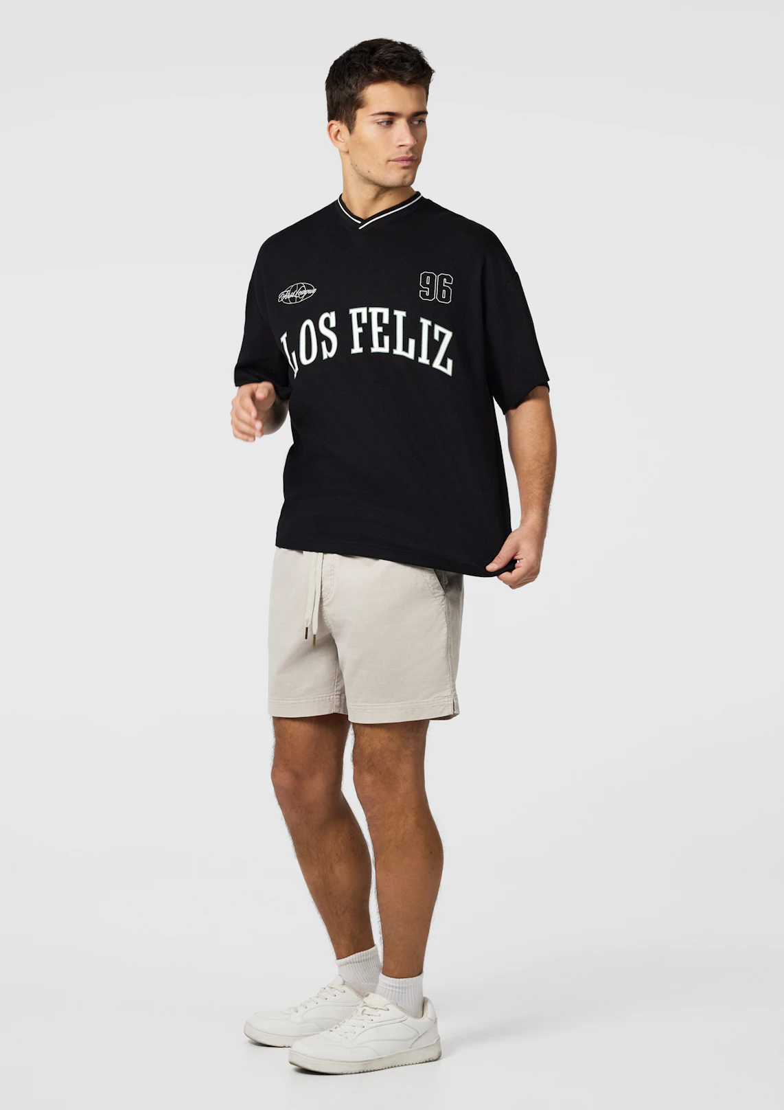 Los Feliz Graphic Oversized V Neck Tee