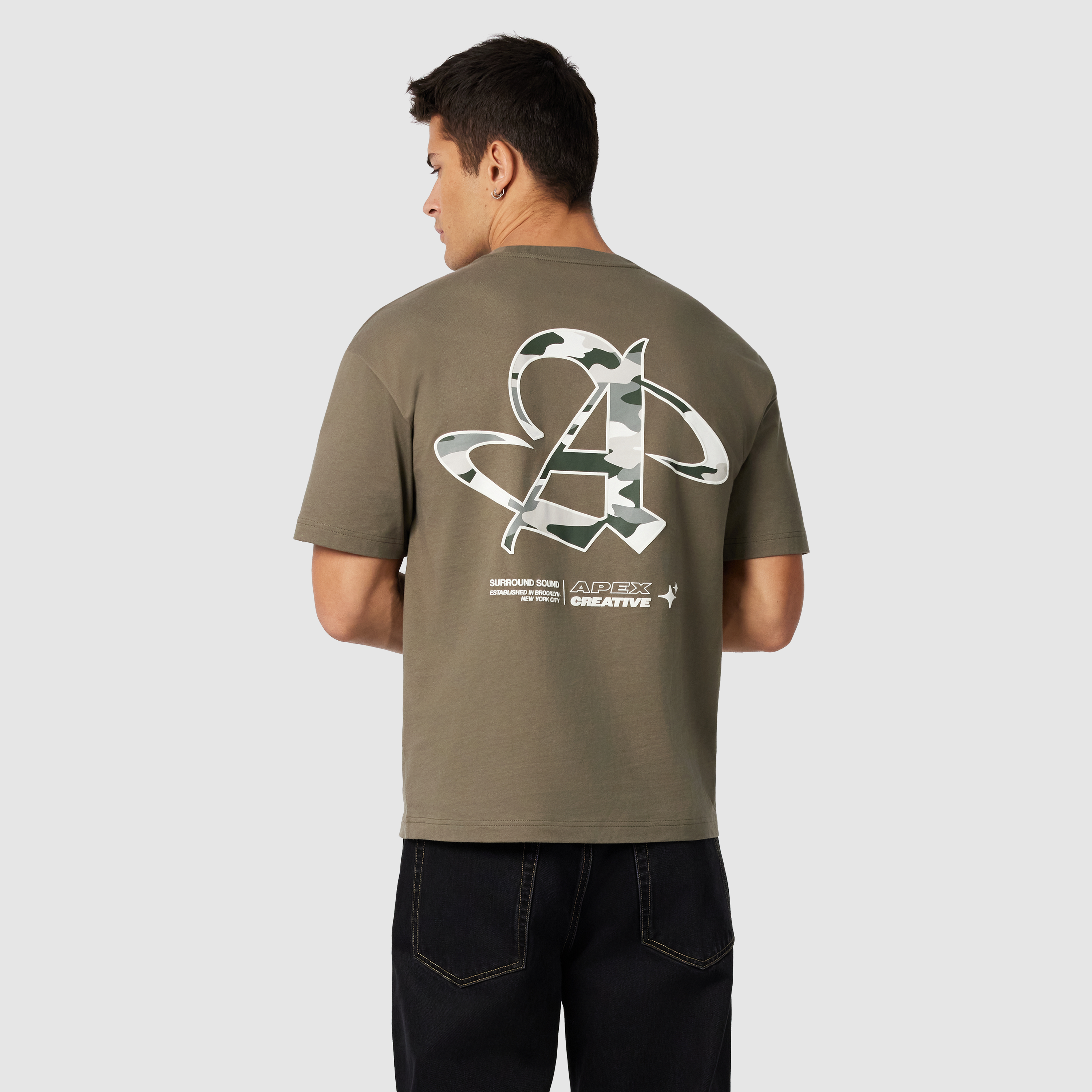 Camo Graphic Boxy Crew Neck Tee
