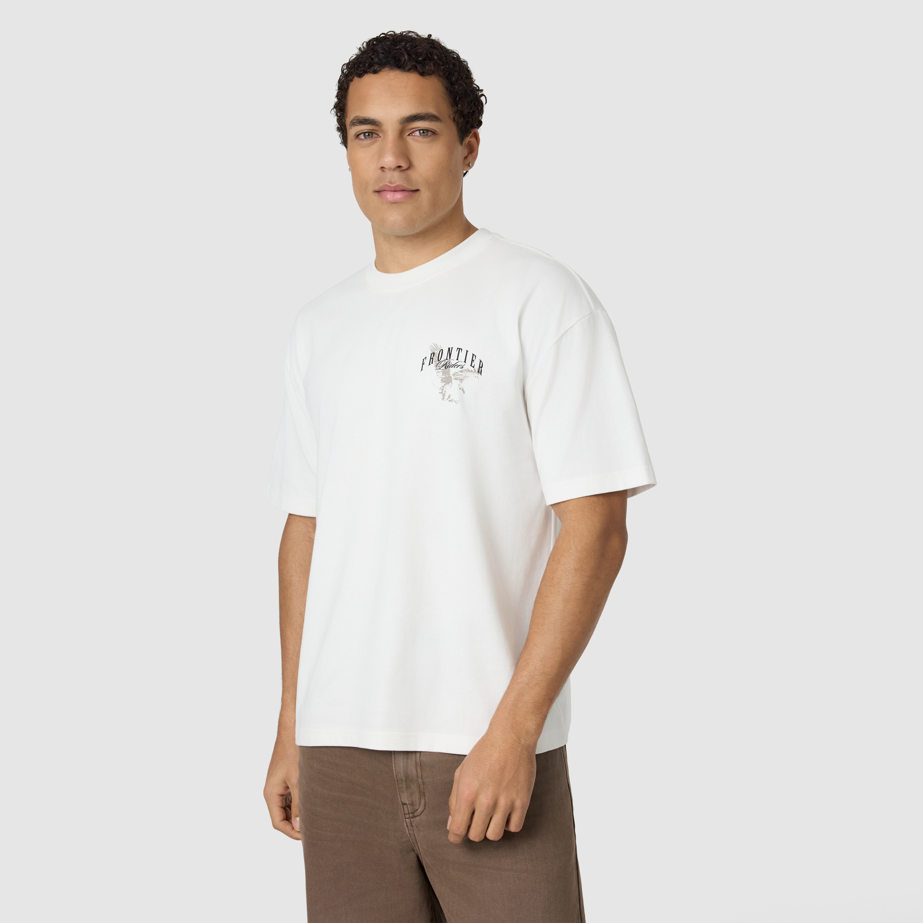 Off White Frontier Graphic Boxy Crew Neck Tee