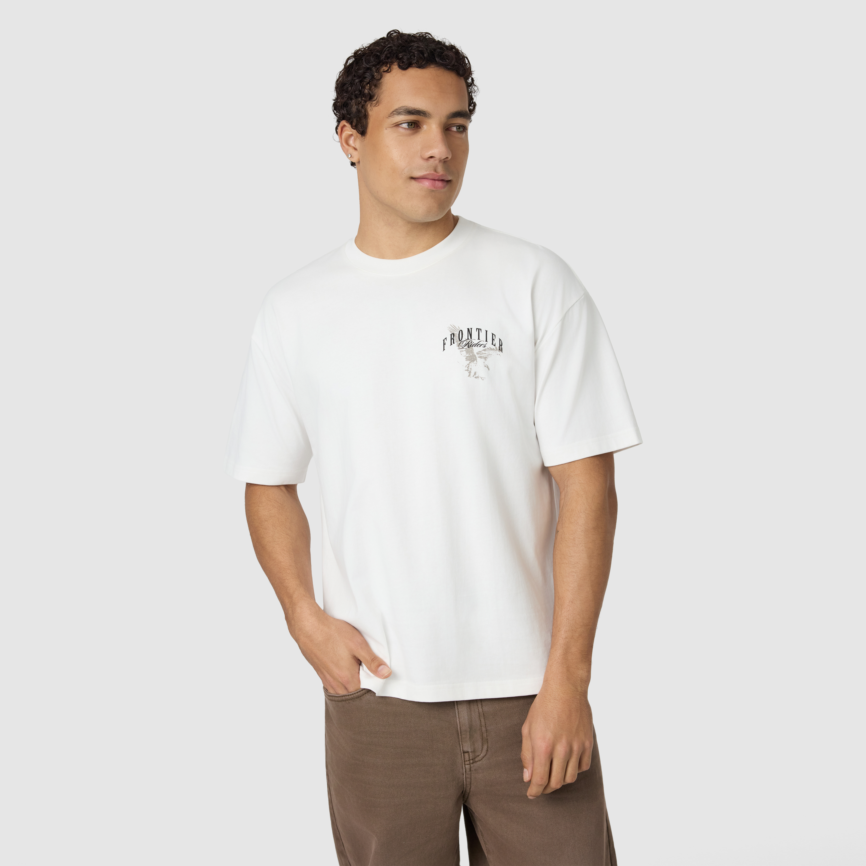Off White Frontier Graphic Boxy Crew Neck Tee