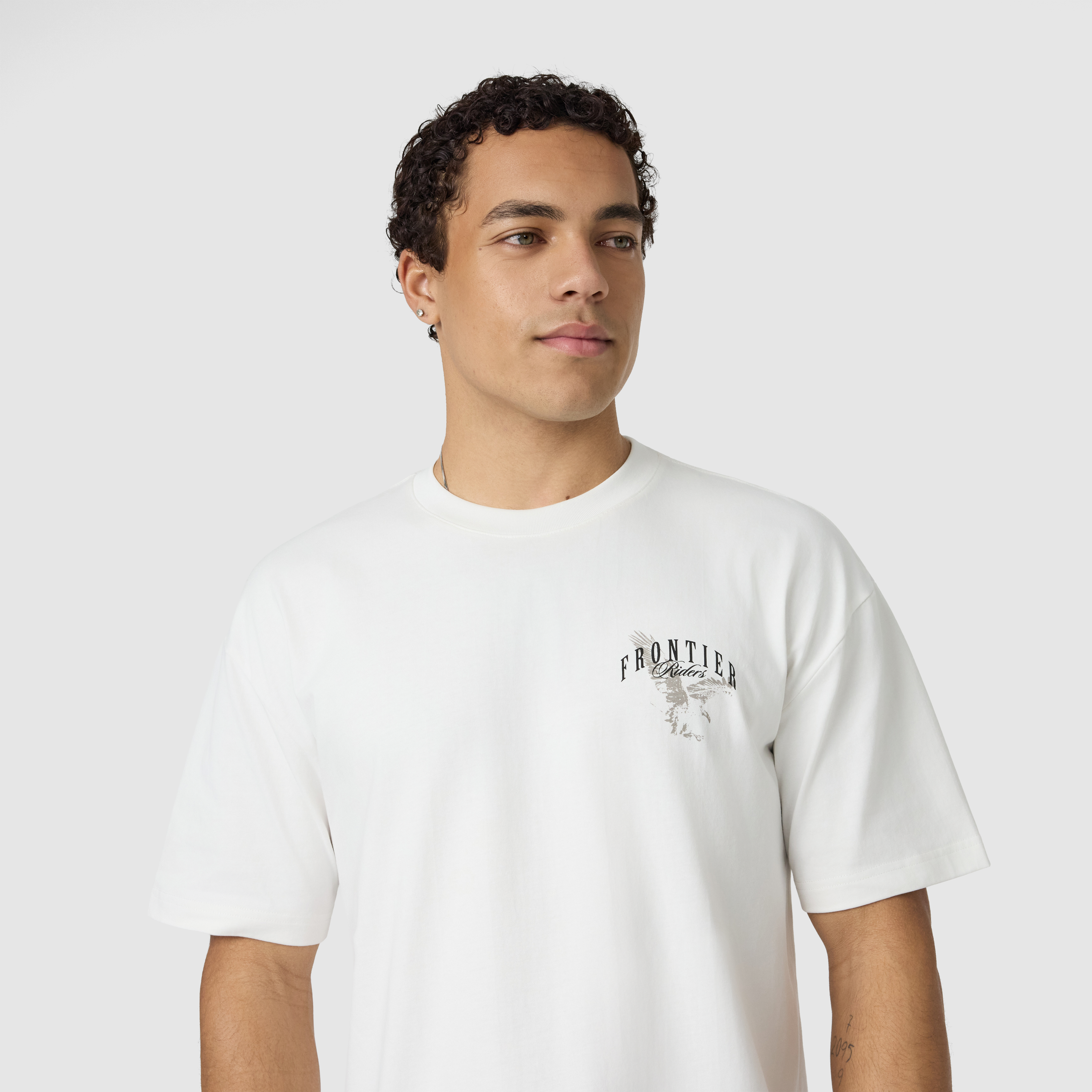 Off White Frontier Graphic Boxy Crew Neck Tee