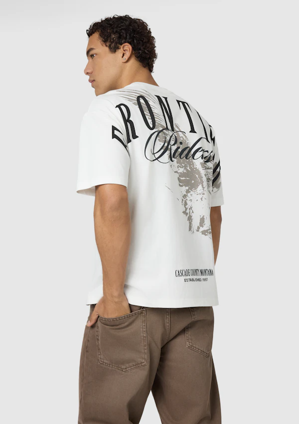 Off White Frontier Graphic Boxy Crew Neck Tee