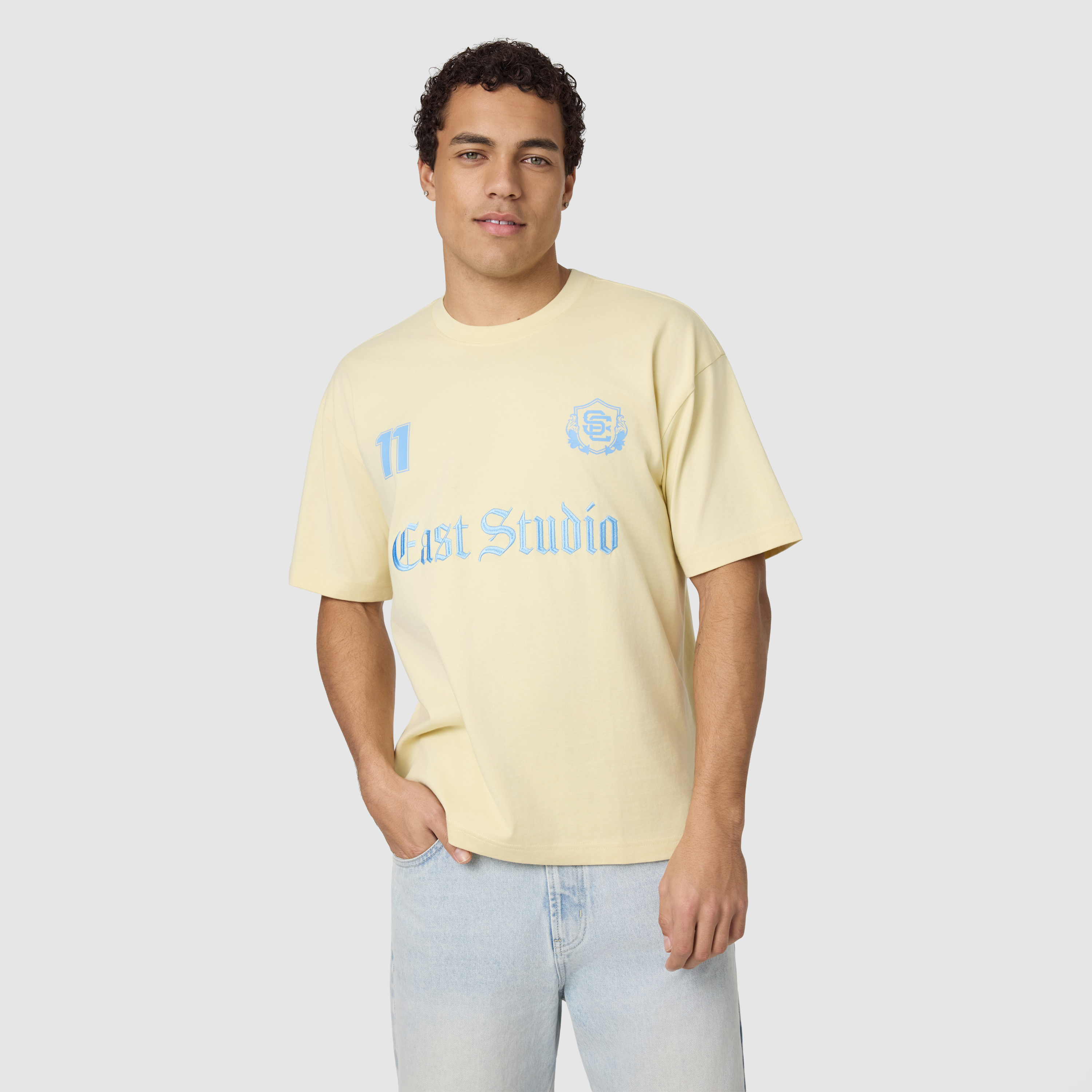 Yellow Graphic Boxy Crew Tee