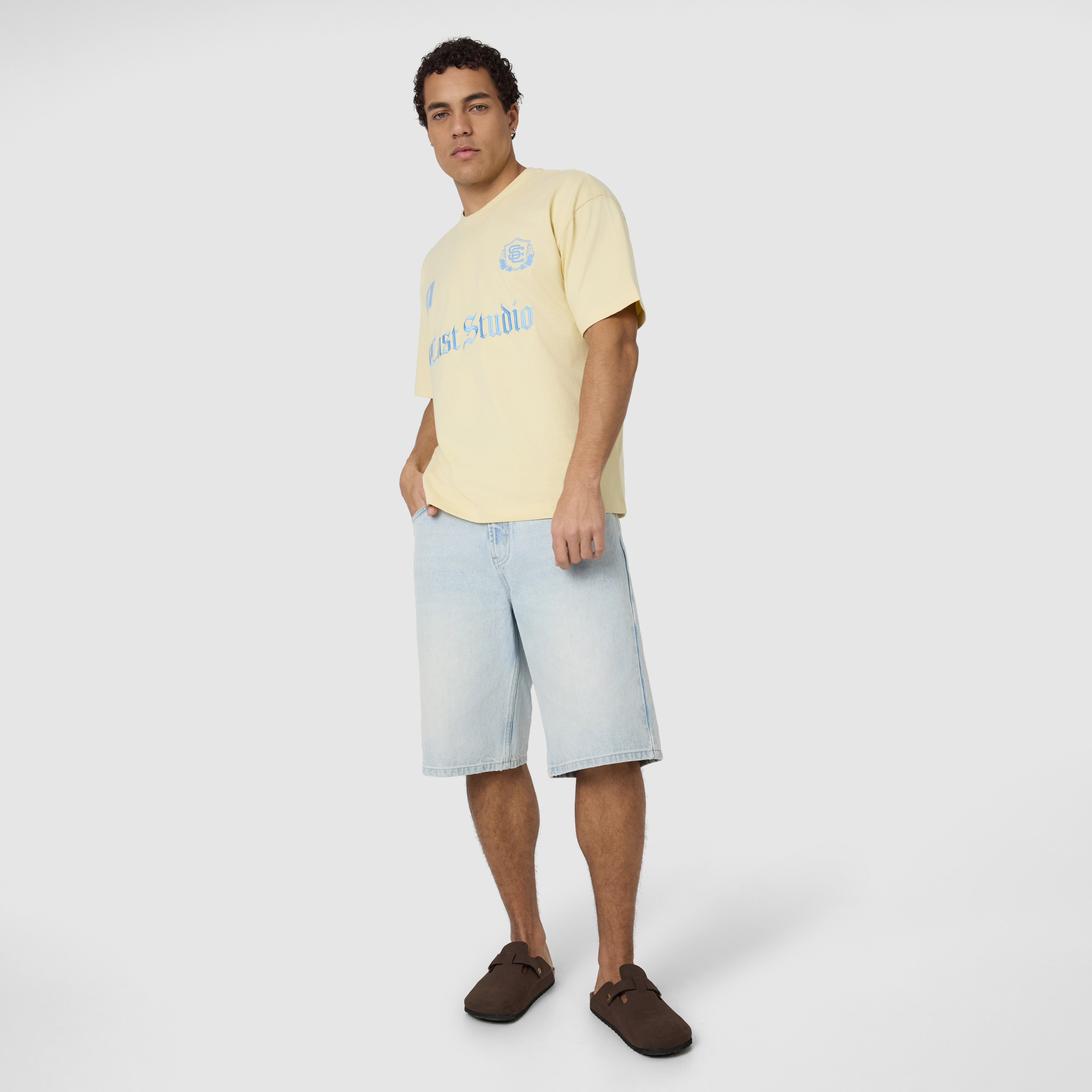 Yellow Graphic Boxy Crew Tee