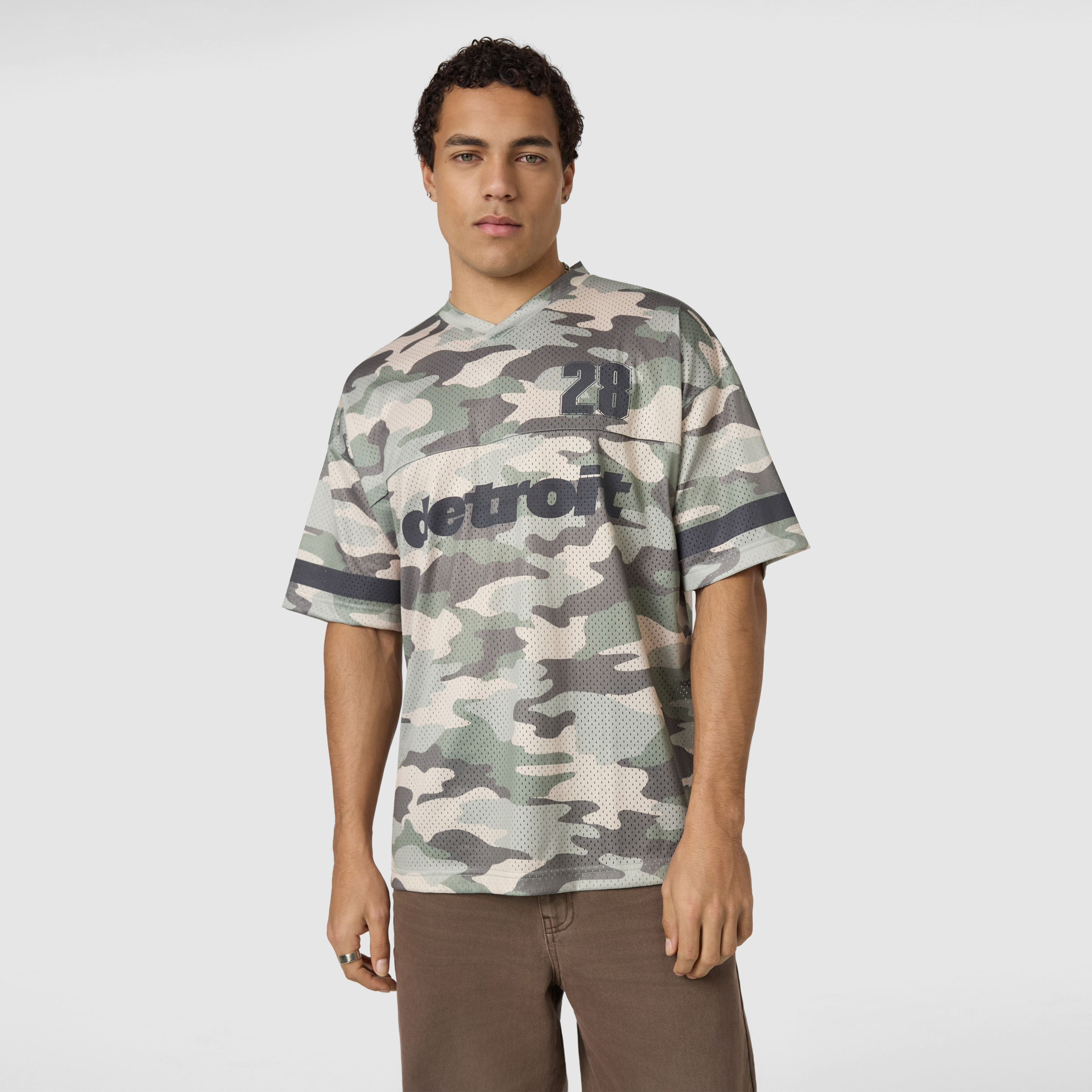 Detroit Graphic Oversized Vee Neck Tee