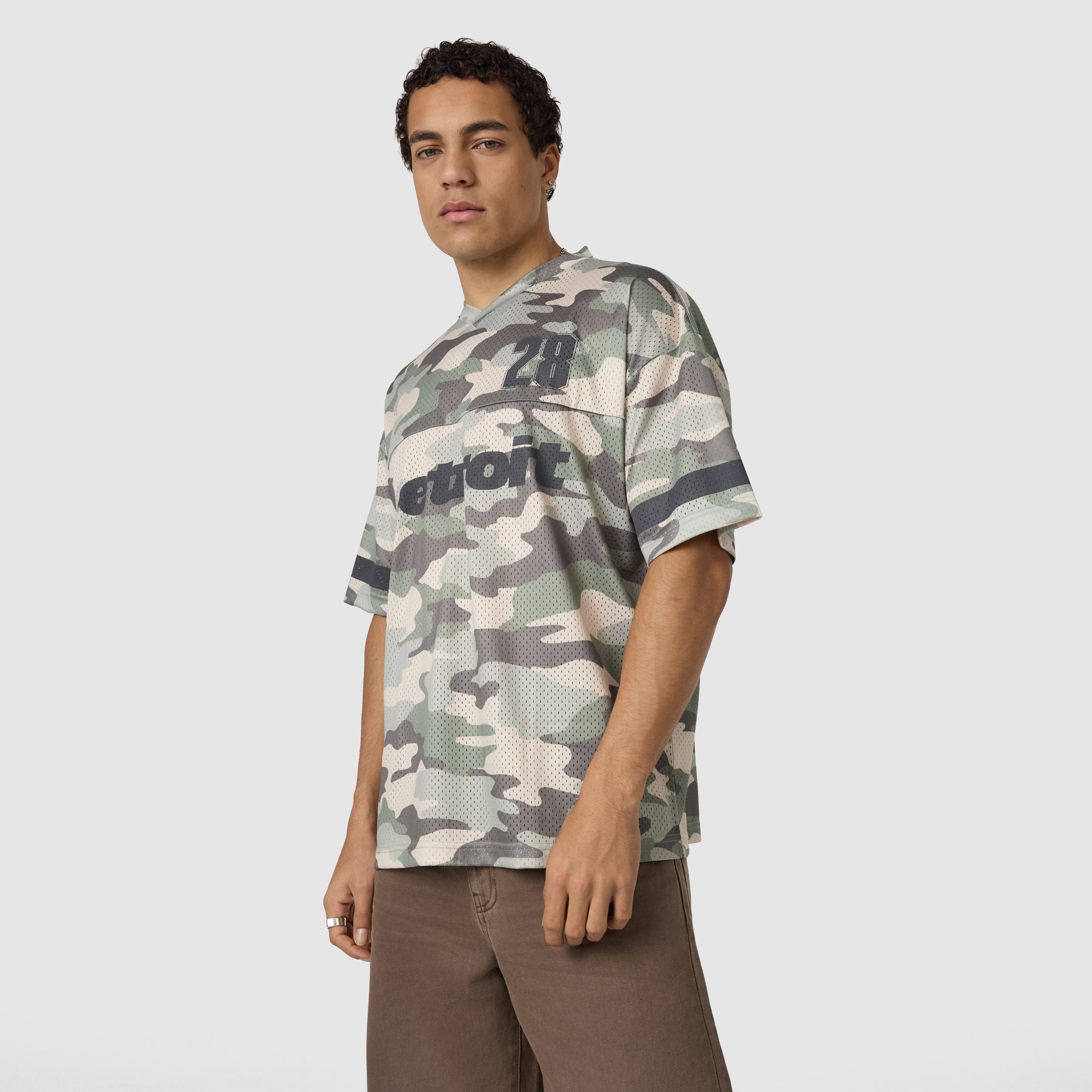 Detroit Graphic Oversized Vee Neck Tee