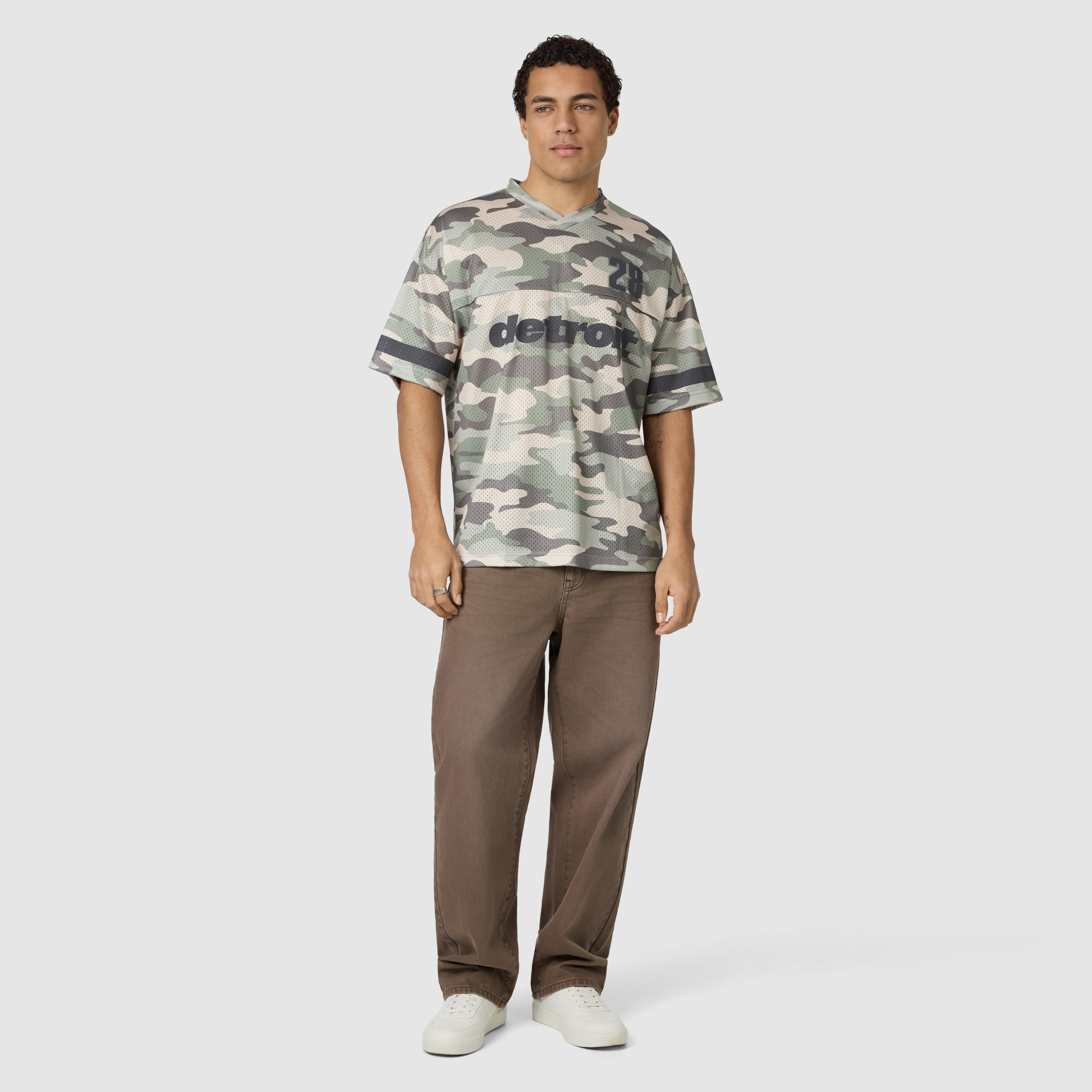Detroit Graphic Oversized Vee Neck Tee