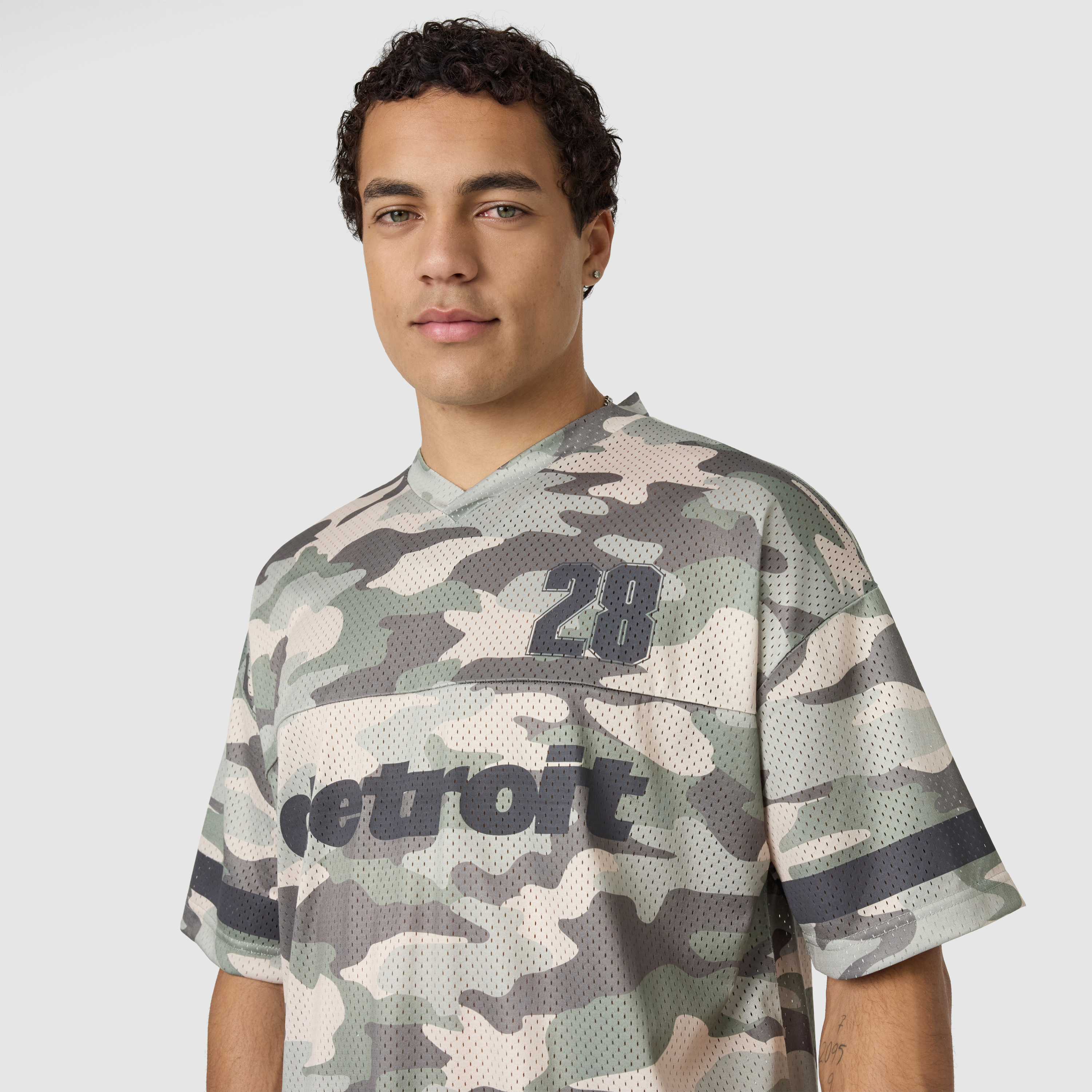 Detroit Graphic Oversized Vee Neck Tee
