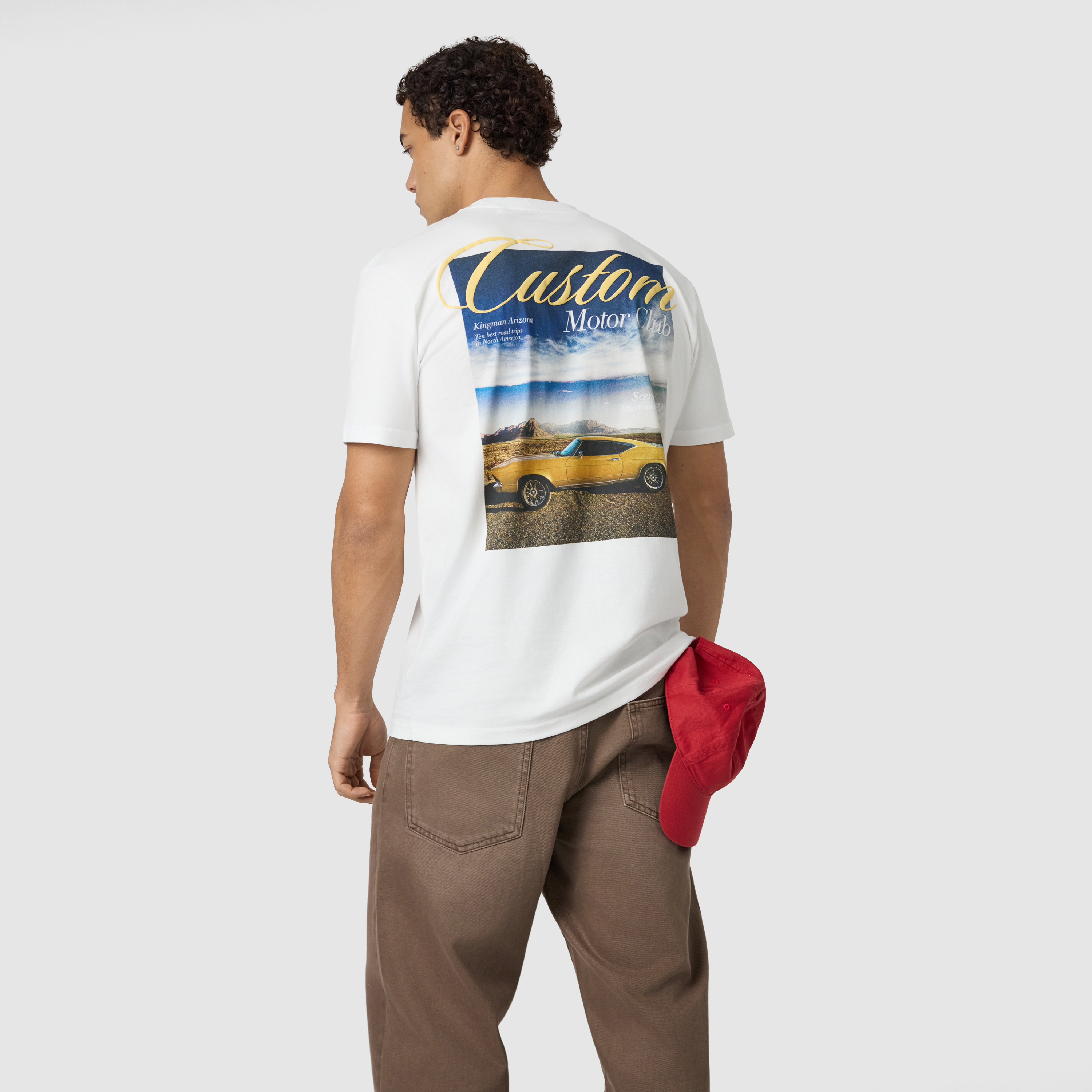 White Auto Graphic Relaxed Crew Neck Tee