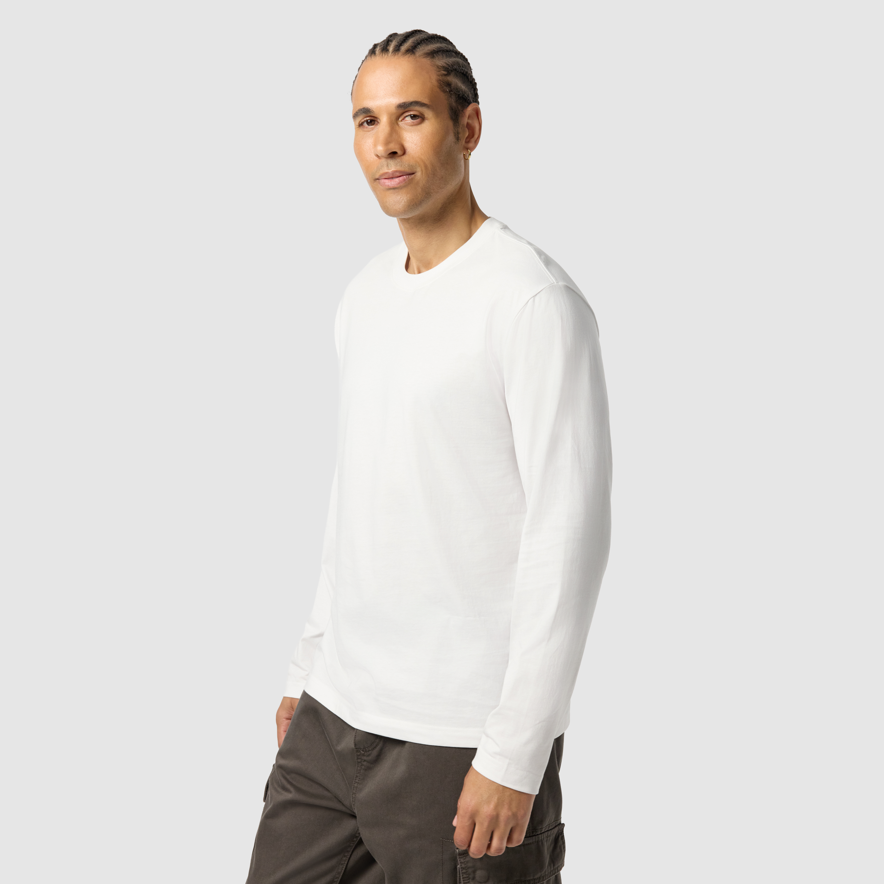 White Long Sleeve Relaxed Tee