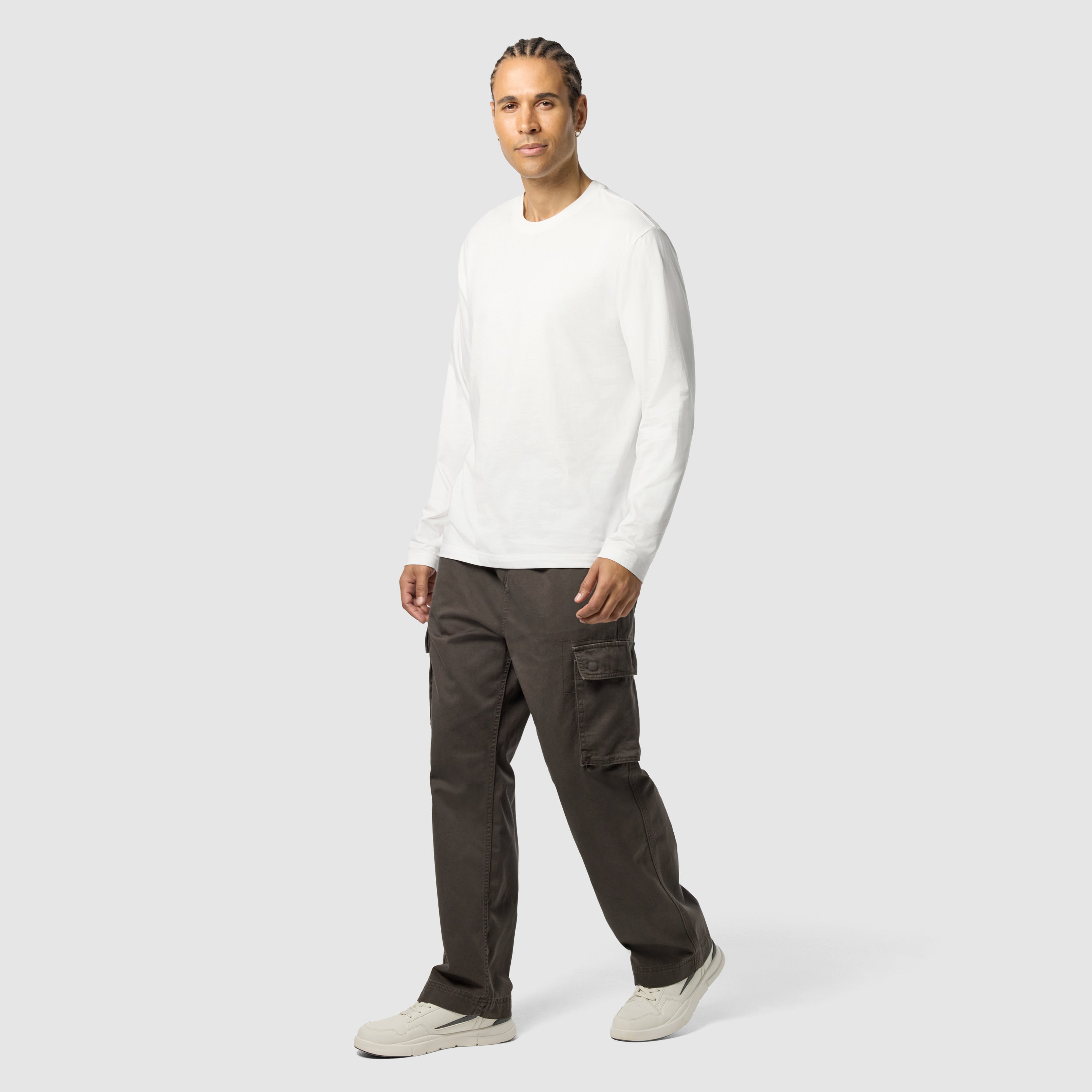 White Long Sleeve Relaxed Tee