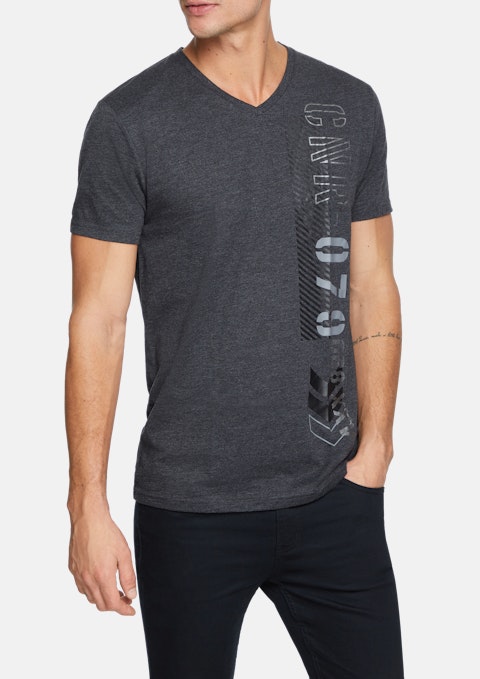 Charcoal Andy V Neck Tee