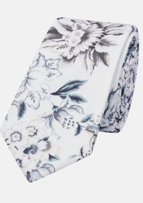 Light Blue Printed Floral 6cm Tie